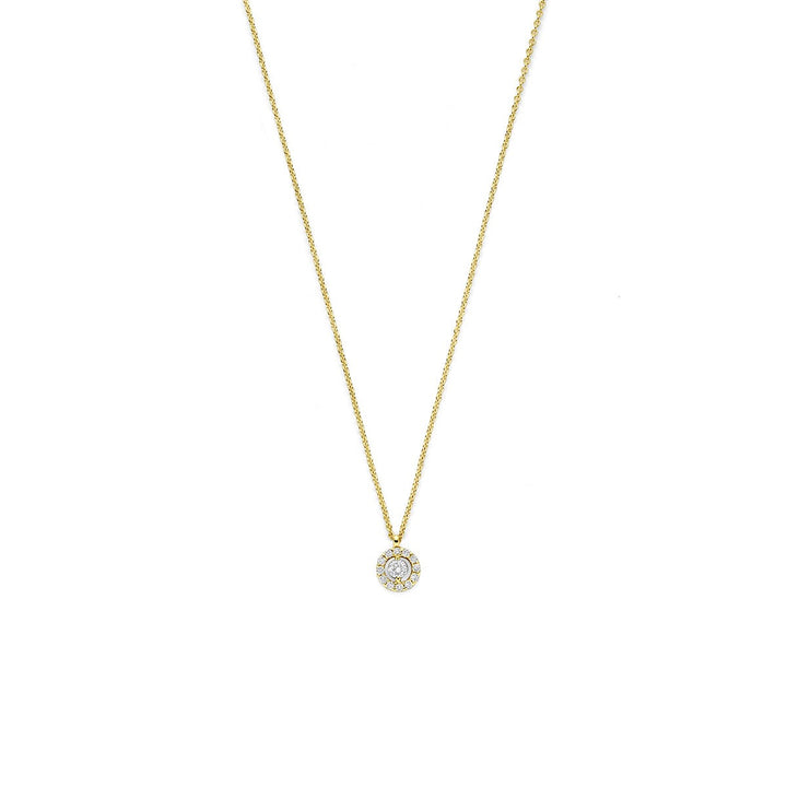 14k Geelgouden collier met diamant