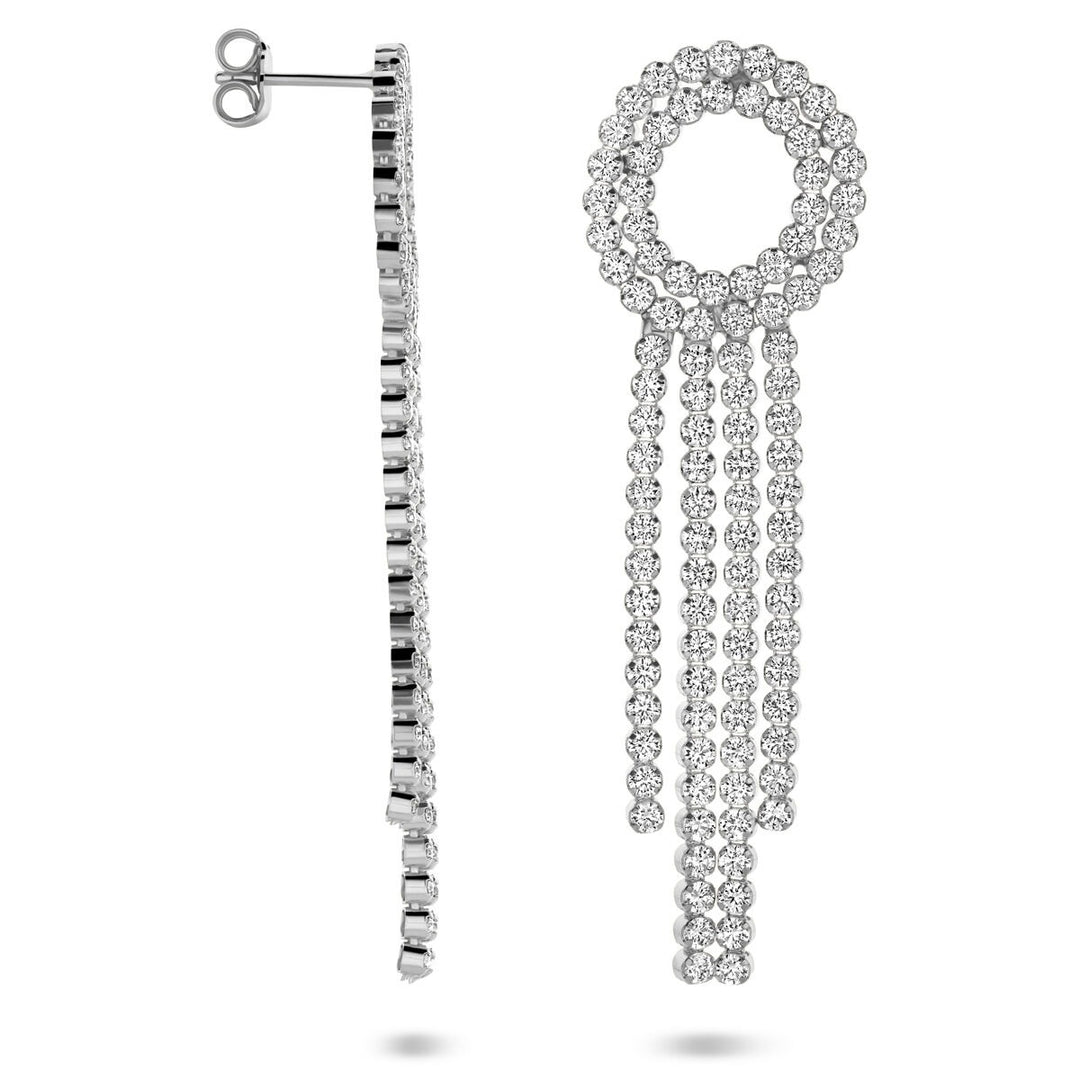 Gerhodineerd zilveren oorhangers met zirkonia – 62 mm