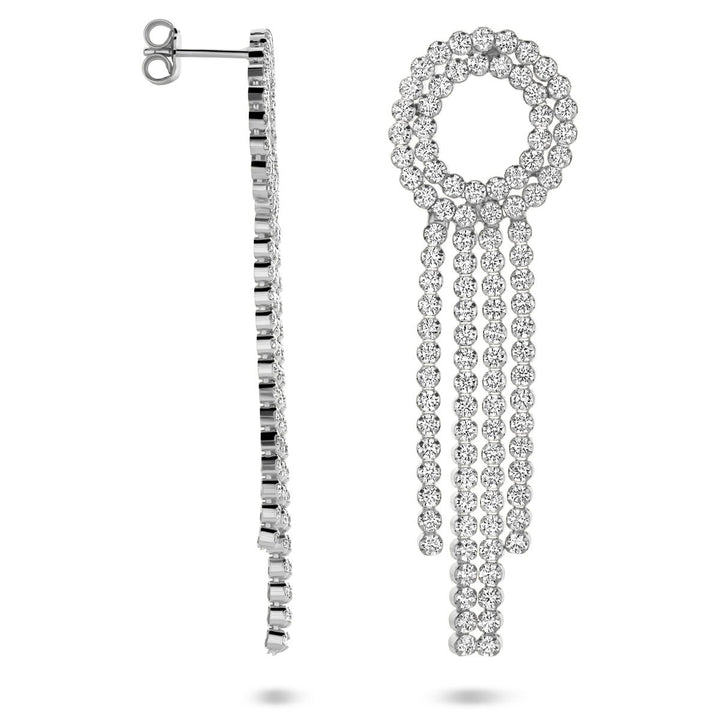 Gerhodineerd zilveren oorhangers met zirkonia – 62 mm
