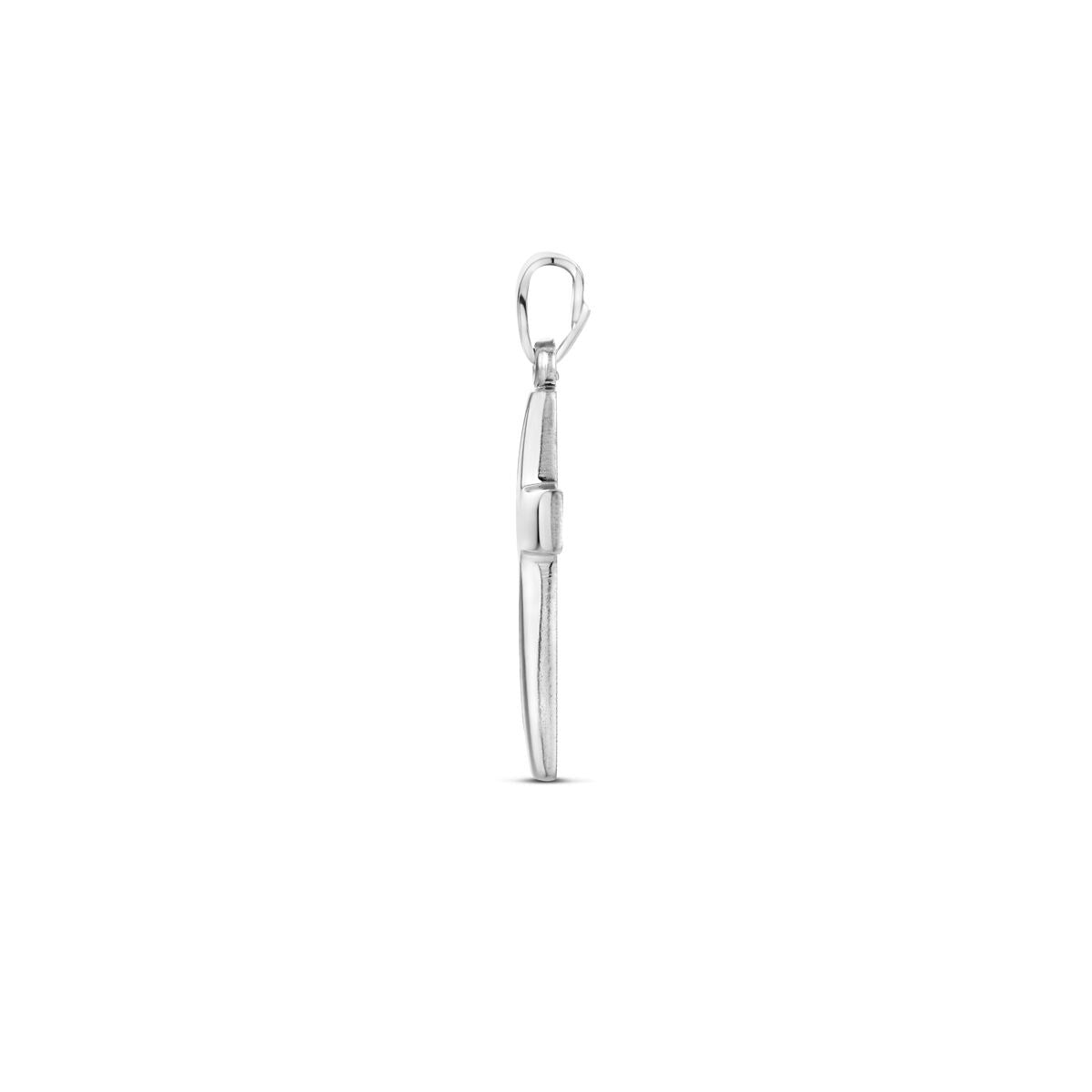 Zilveren kruis hanger – gerhodineerd 925 zilver met luxe drielaagse afwerking