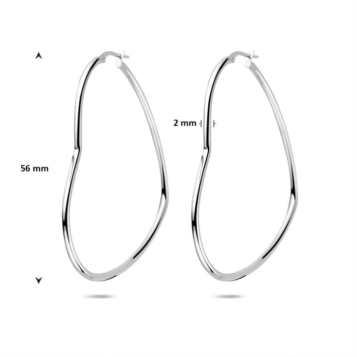 Zilveren oorringen in hartvorm – gerhodineerd 925 zilver