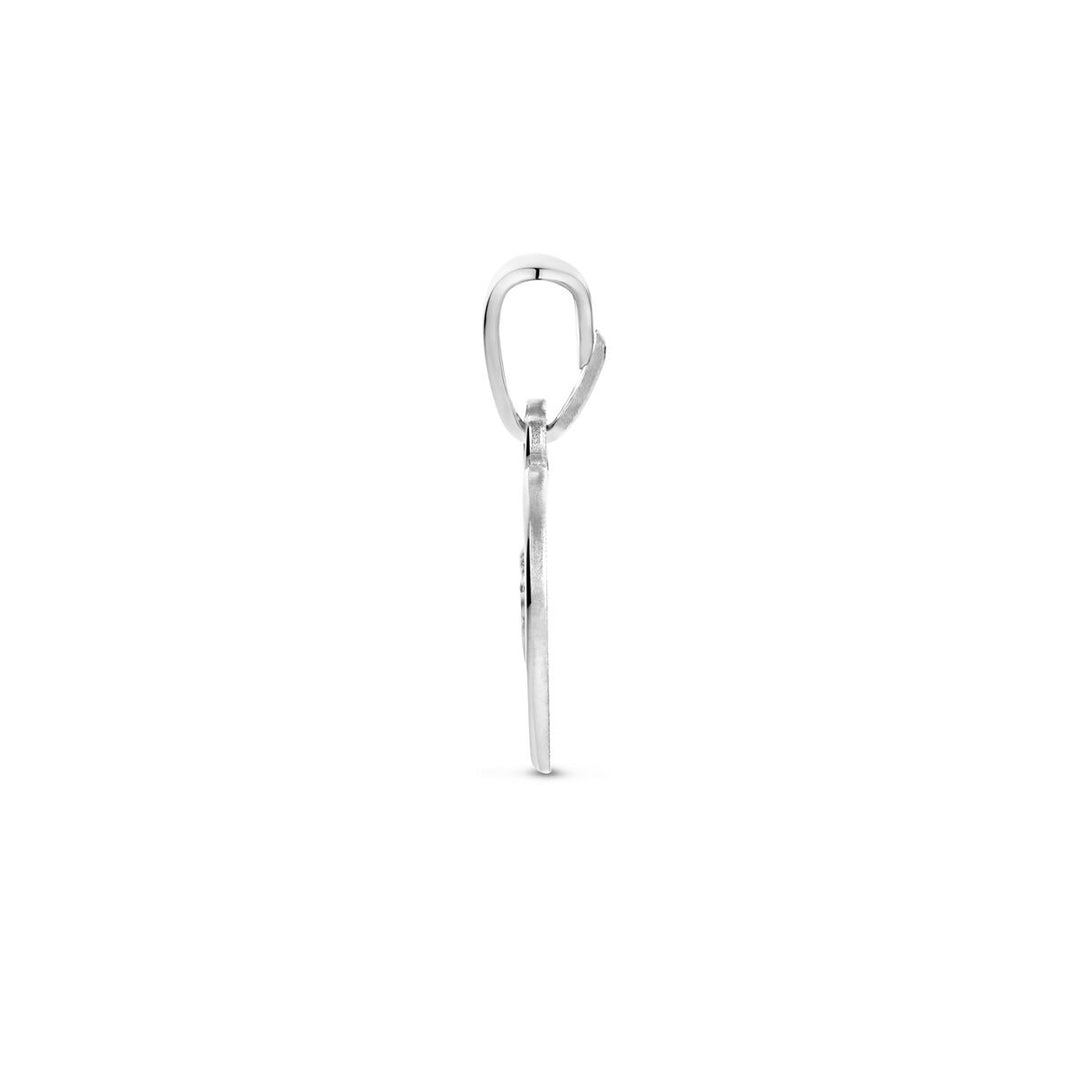 Zilveren hartjes hanger – gerhodineerd 925 zilver met poli/mat afwerking