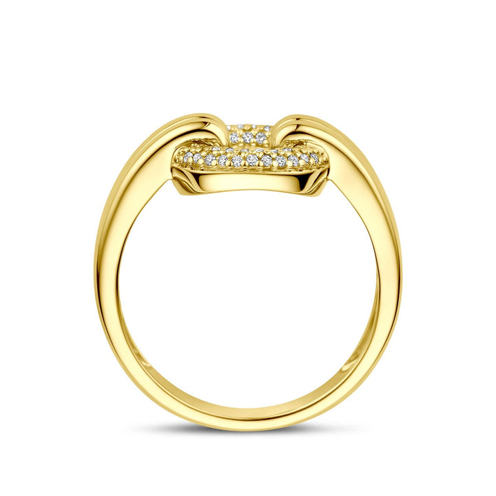 Gouden damesring met diamant – 14k geelgoud