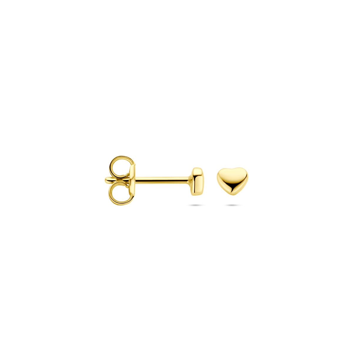 14k gouden oorknoppen in hartvorm – 3 mm