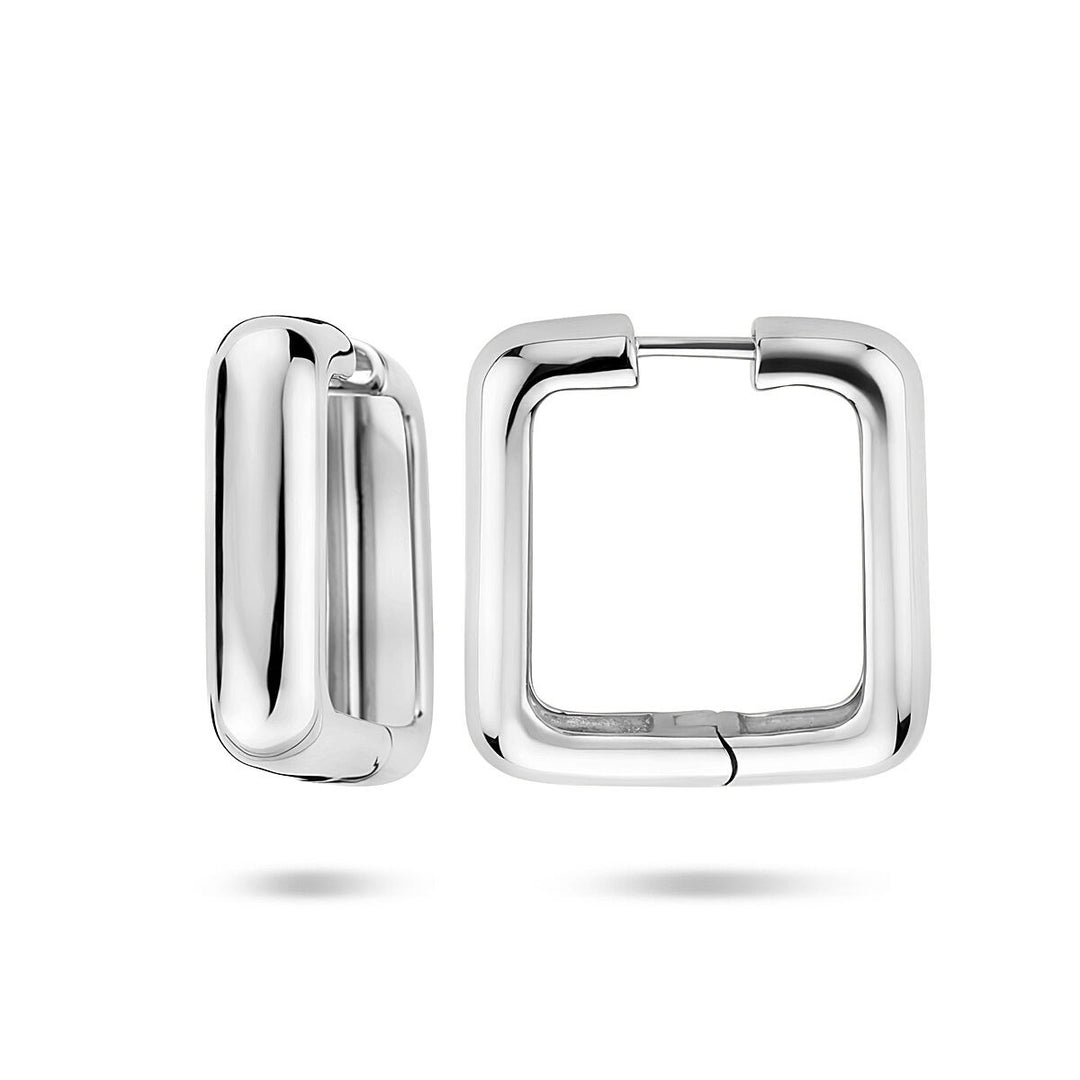 Gerhodineerd zilveren klapoorringen 25 mm