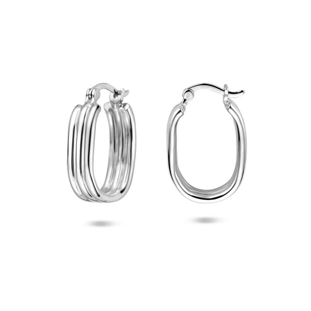 Zilveren oorringen gerhodineerd 17 mm