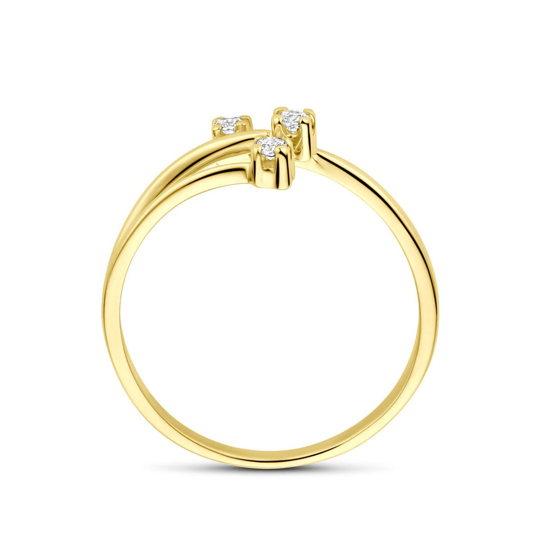 Gouden damesring met zirkonia – 14k geelgoud