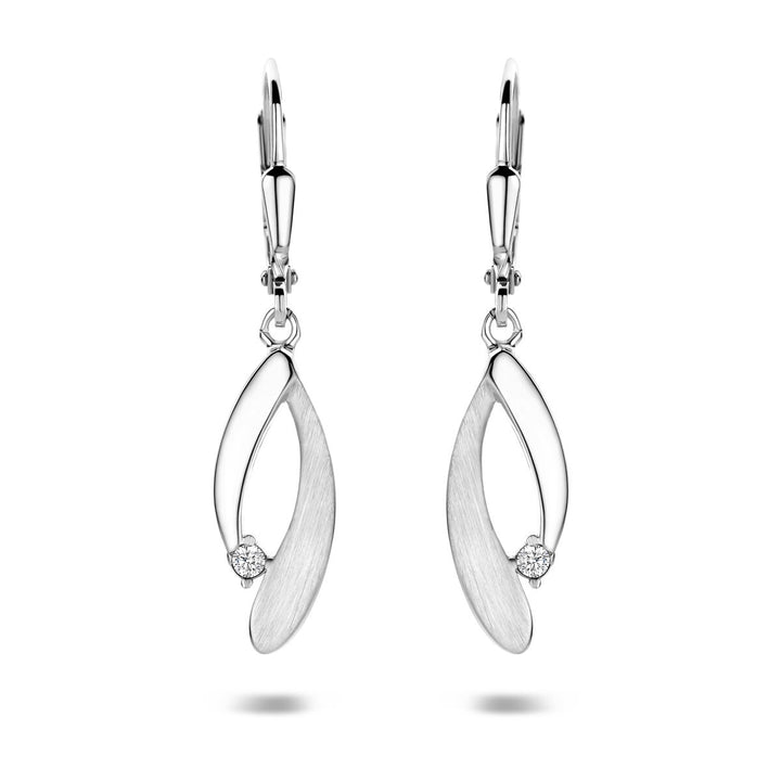 Gerhodineerd 925 zilveren oorhangers met zirkonia
