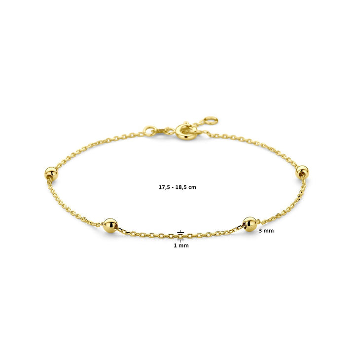 9k geelgouden dames armband met bolletjes – verfijnd en vrouwelijk design