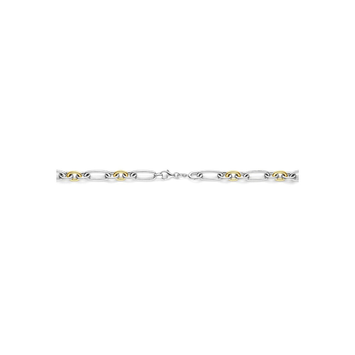 14k Geelgouden en zilveren anker collier