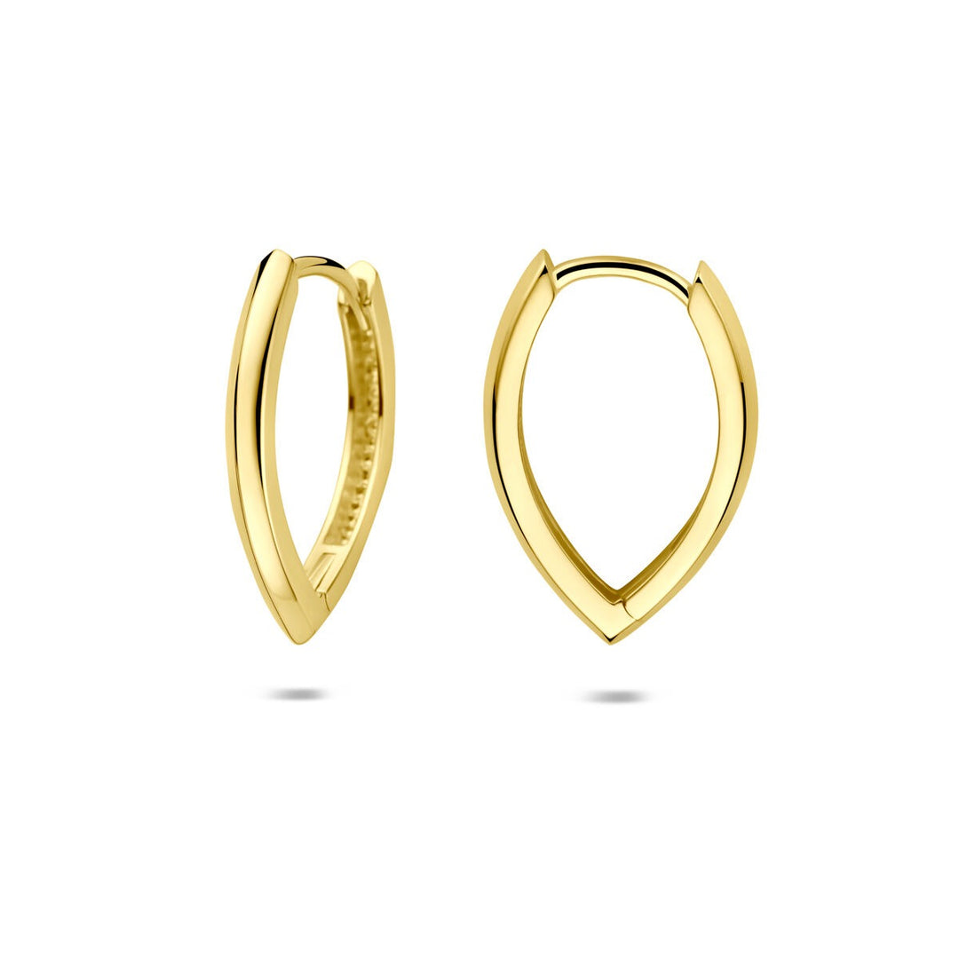 Gouden oorringen – 14k geelgouden klapoorringen met scharniersluiting 18,5 mm
