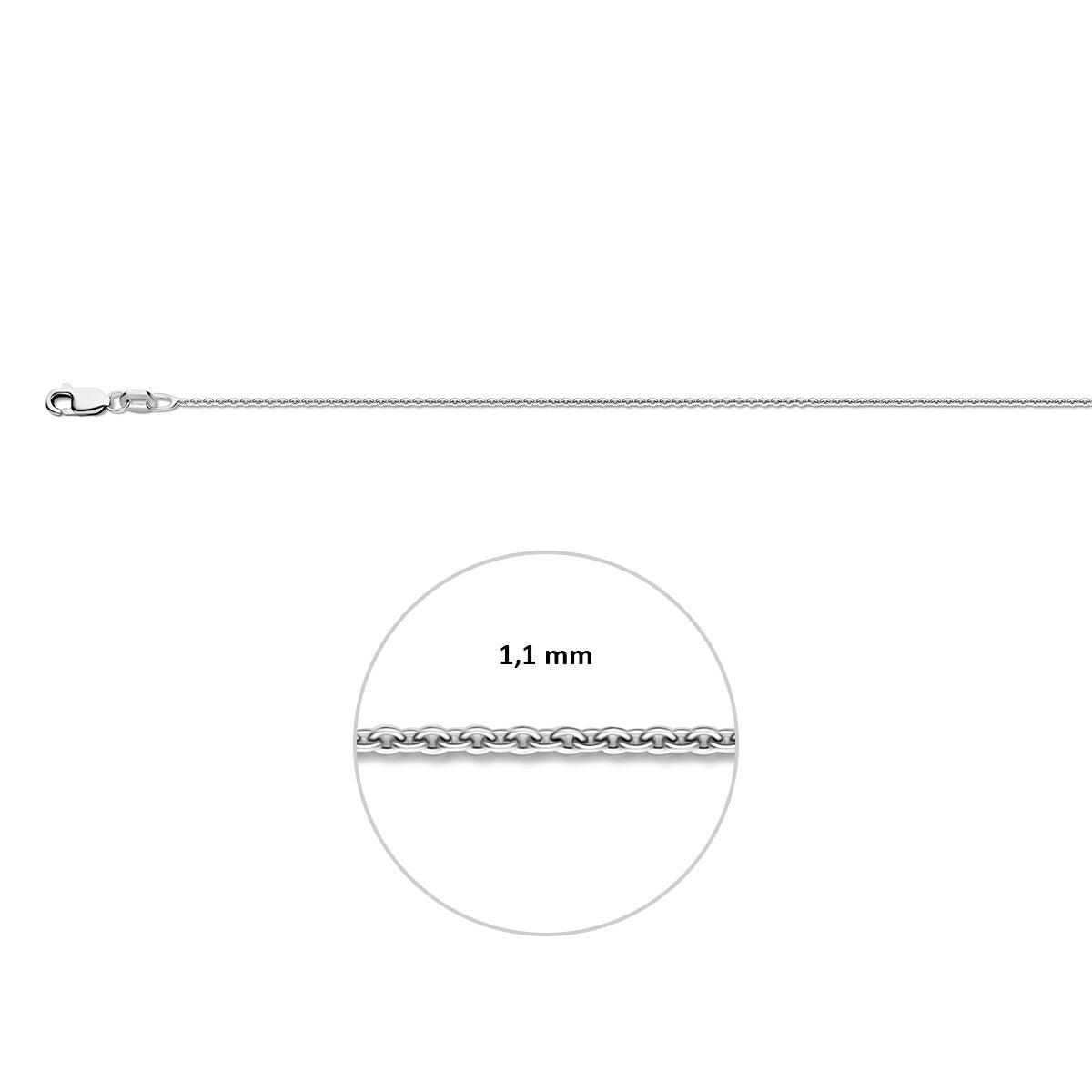 Gerhodineerd zilveren ankercollier 1,1 mm