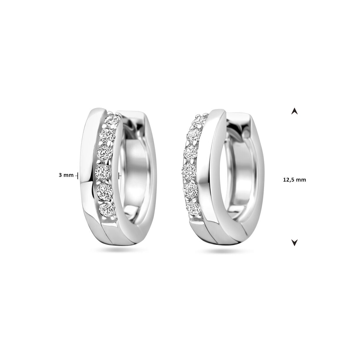 drop earrings zirconia silver rhodium plated