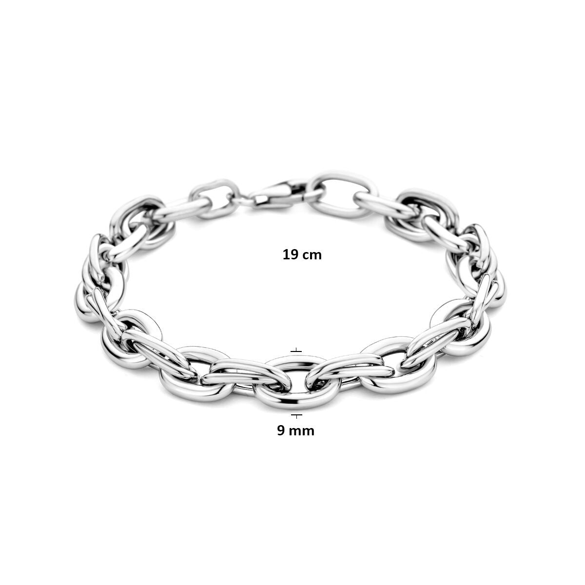 Zilveren dames armband – gerhodineerd 925 zilver met grove schakels