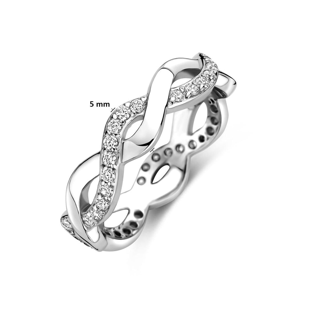 Zilveren ring met zirkonia – 5mm breed