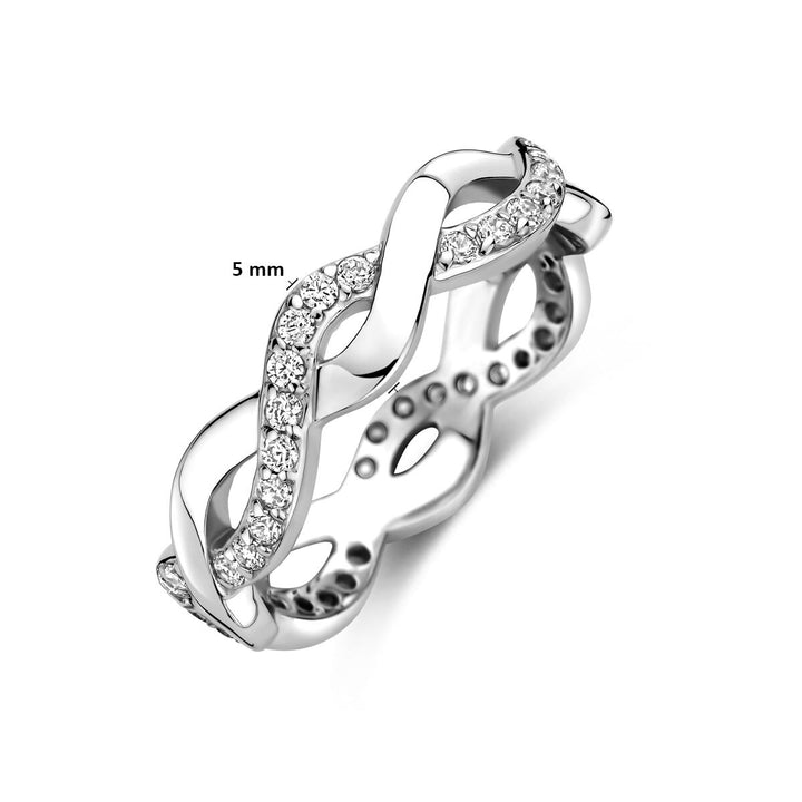 Zilveren ring met zirkonia – 5mm breed