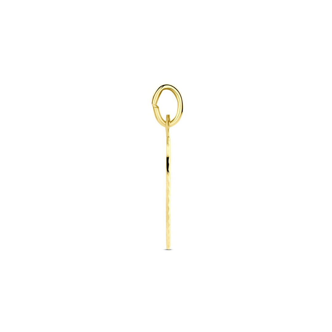 9k Gele Gediamanteerde Graveerhanger