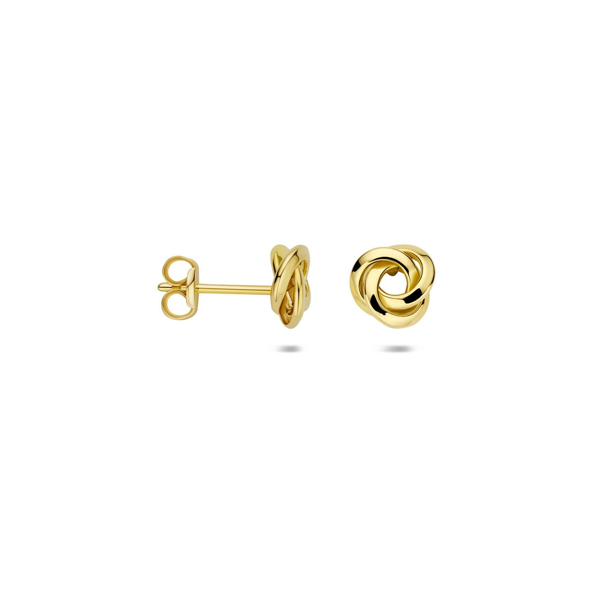 Gouden oorknoppen met knoop – 14k