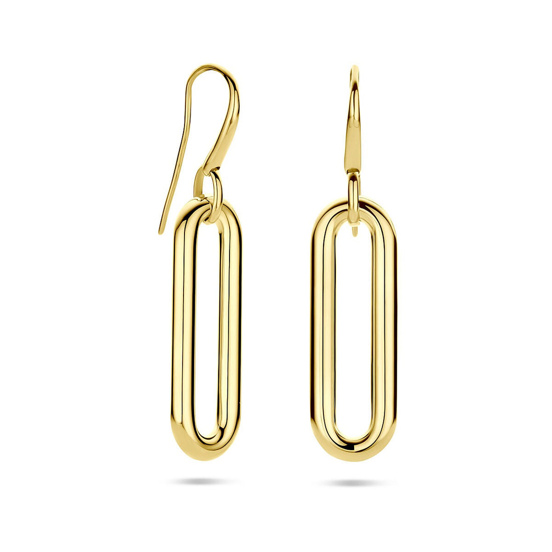 Gouden oorhangers dames – 14k geelgoud 33x11 mm