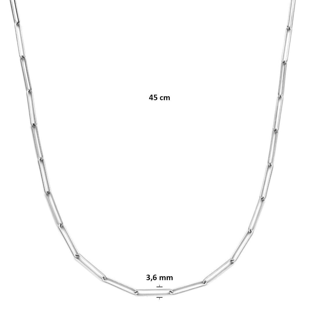 Gerhodineerd zilveren anker collier 45cm 3,6 mm
