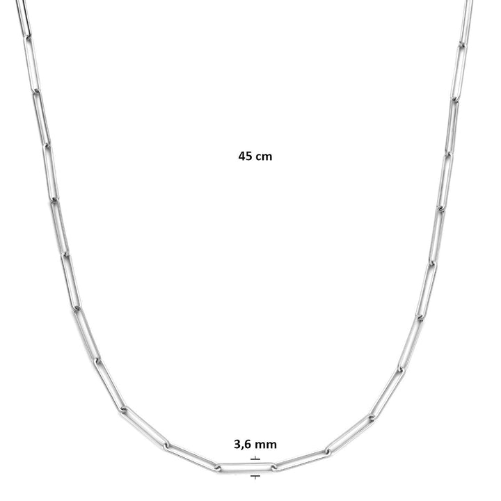 Gerhodineerd zilveren anker collier 45cm 3,6 mm
