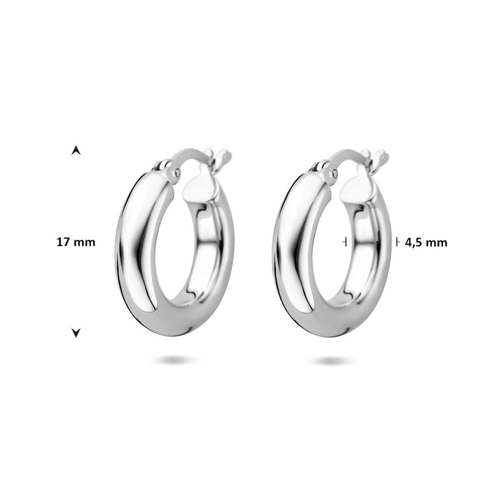 Zilveren oorringen 925 gerhodineerd – 17 mm