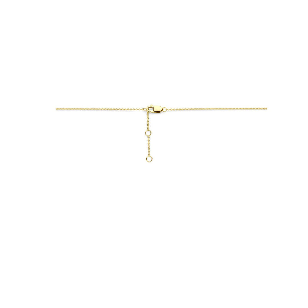 14k Geelgouden Collier met Hartje en Diamant