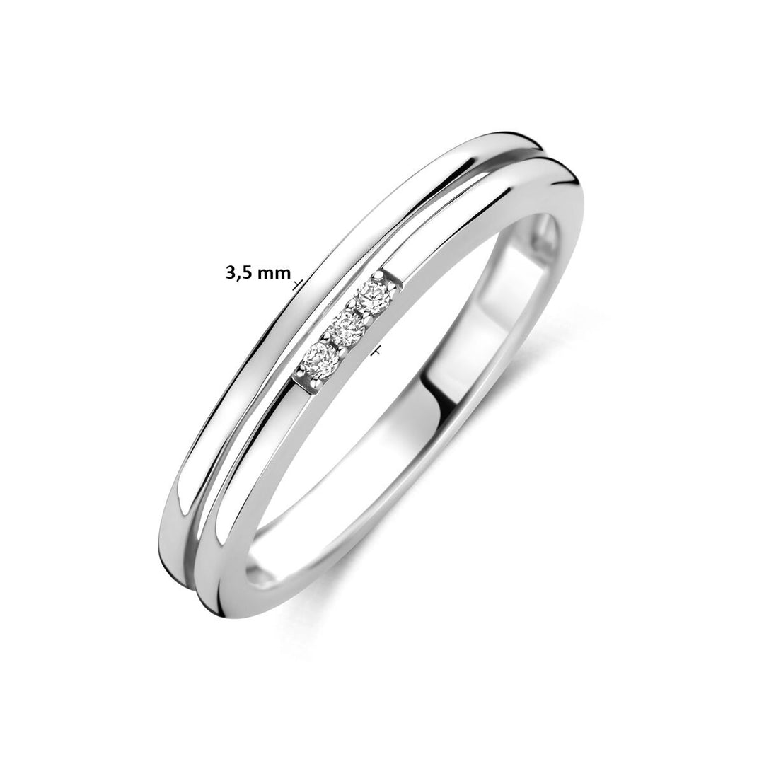 Zilveren ring met zirkonia – gerhodineerd 925 zilver