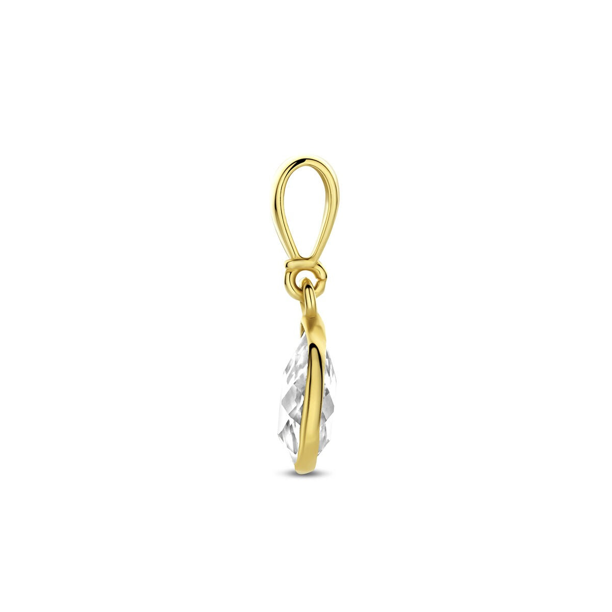 9k Geelgouden hanger met peervormige zirkonia