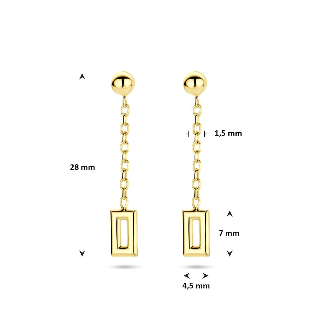 14k Geelgouden dames oorhangers – 28 mm