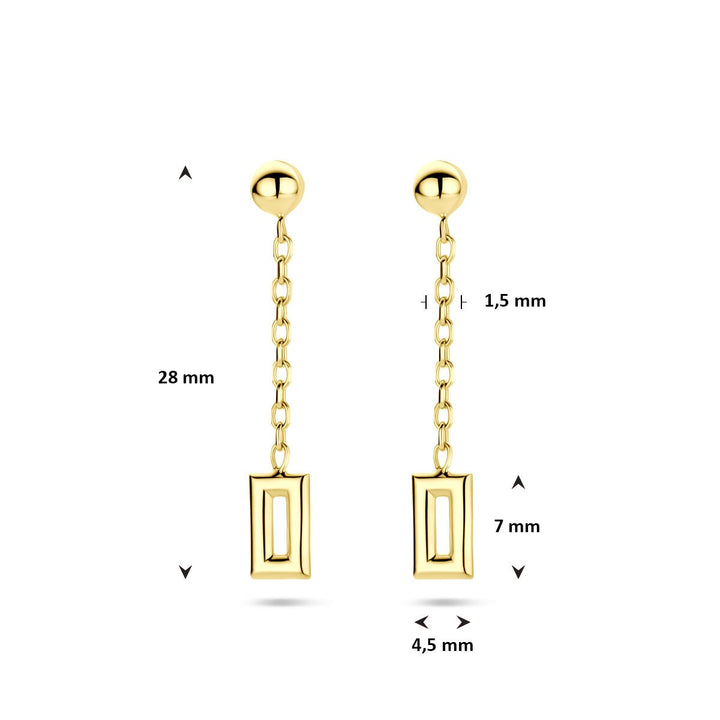 14k Geelgouden dames oorhangers – 28 mm