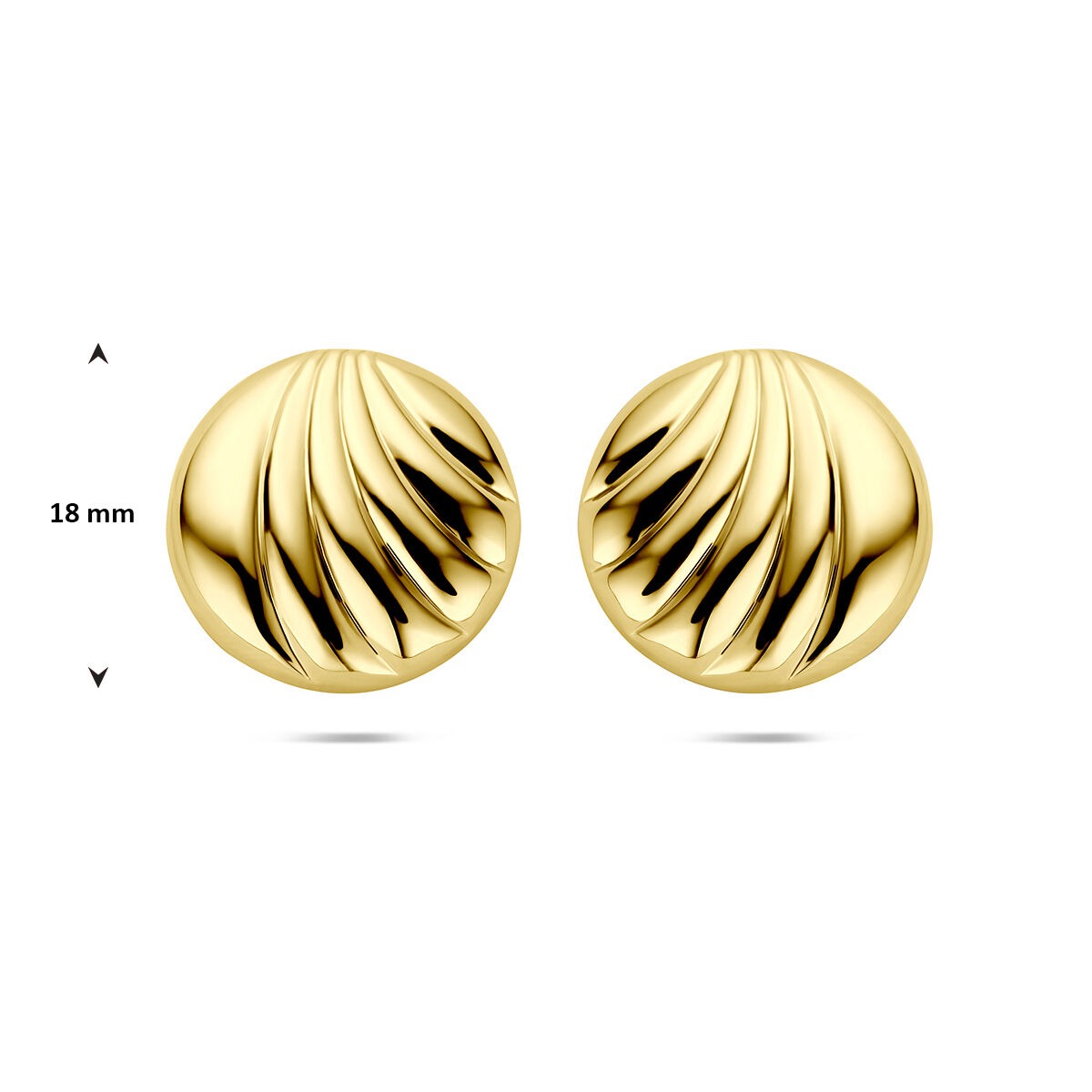 Verguld zilveren oorknoppen 18 mm – tijdloze statement oorbellen