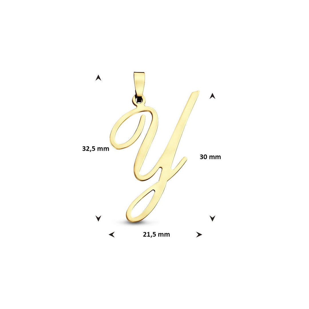 14k geelgouden hanger lettervorm – 30x21,5mm