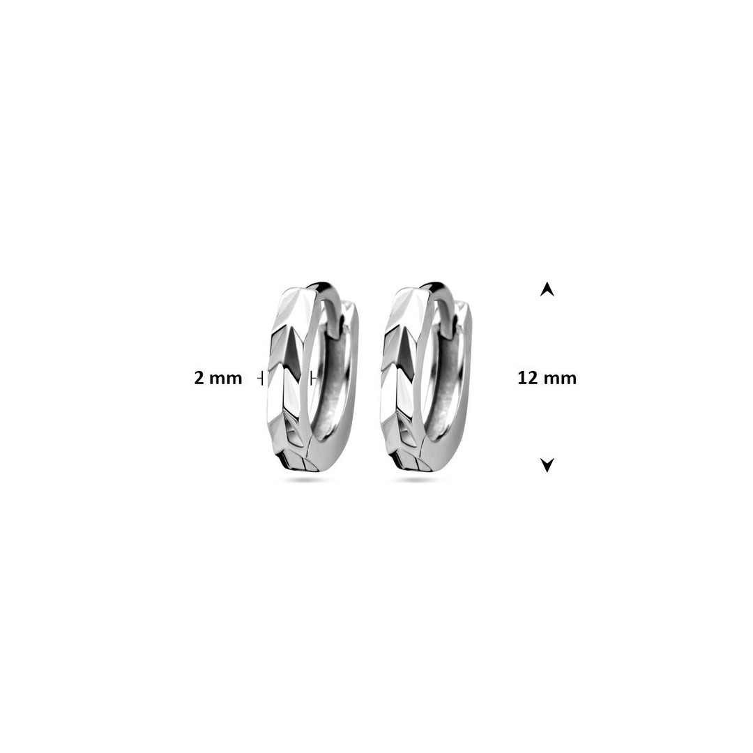 drop earrings flat silver rhodium plated