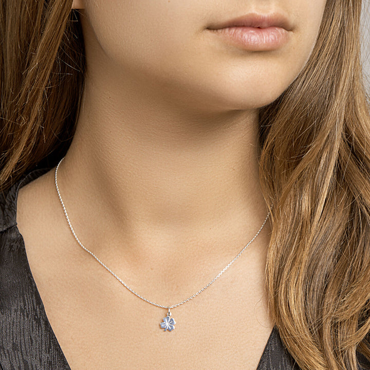 Zilveren ketting met klaver – anker schakel