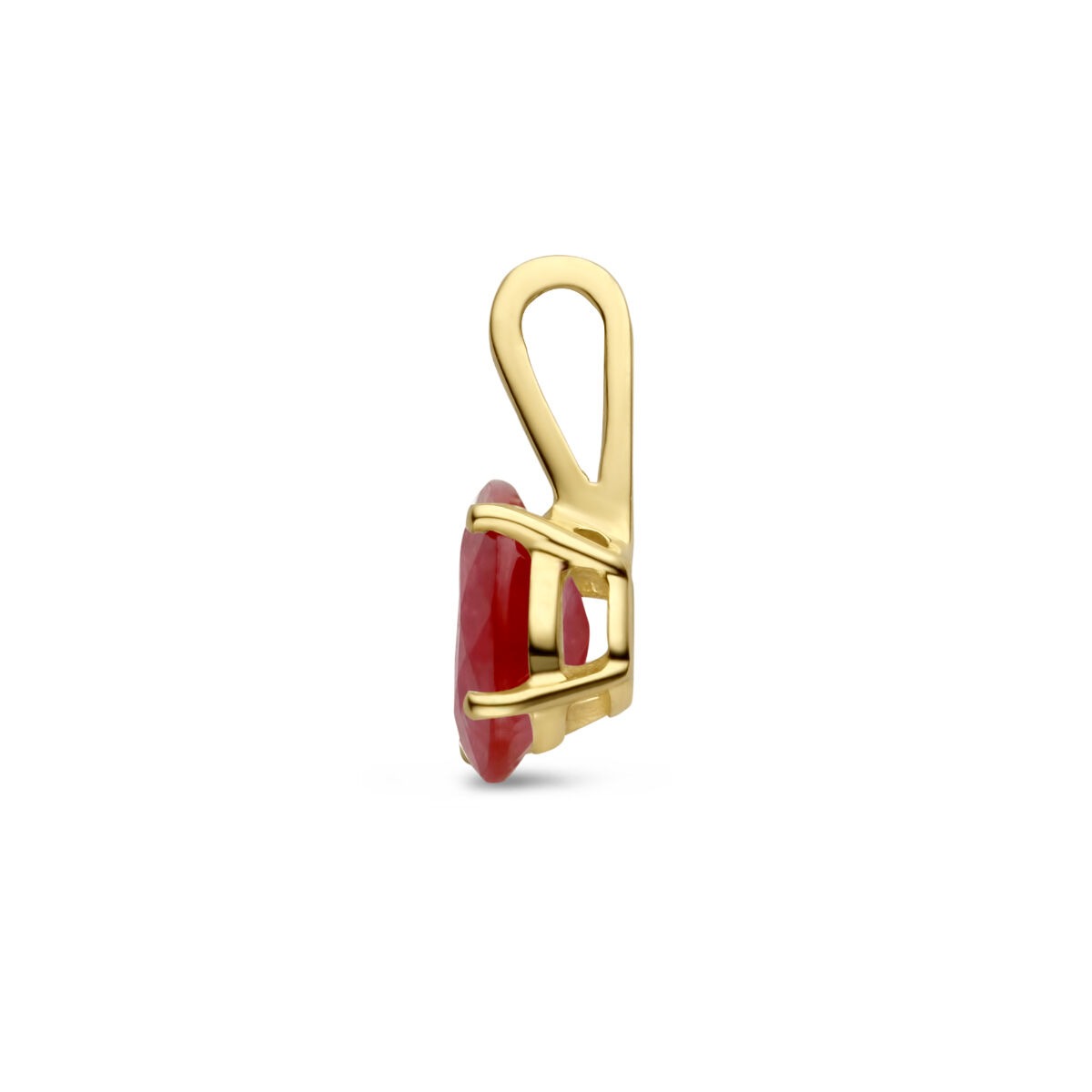 14k geelgouden hanger met robijn – geboortesteen