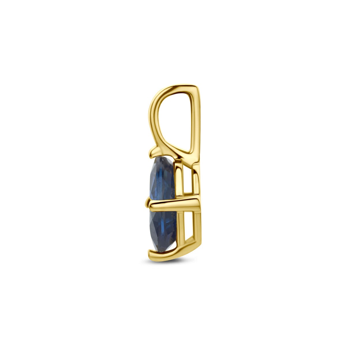 14k geelgouden hanger met saffier