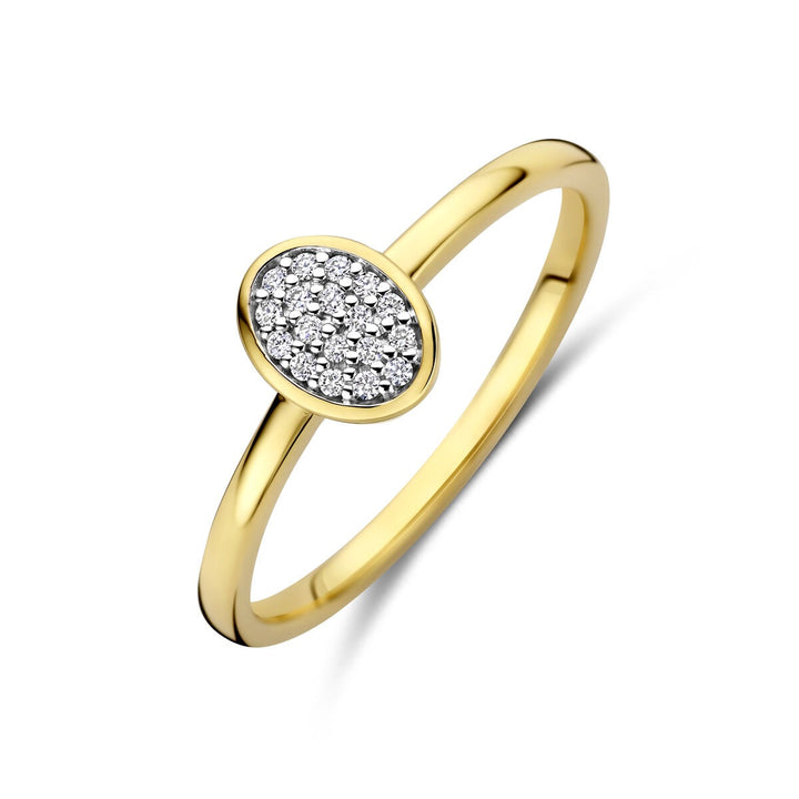 14k Geelgouden ring met diamant