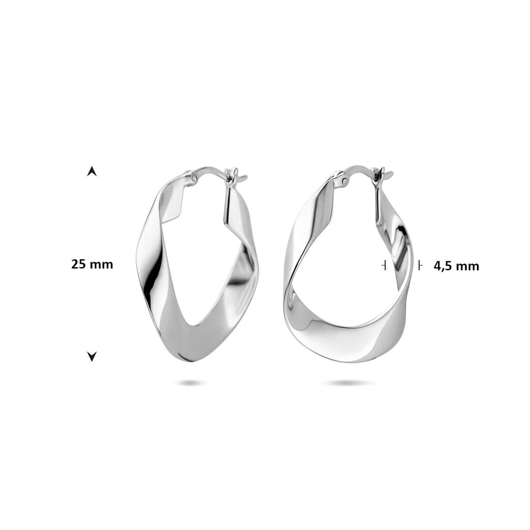 Zilveren oorringen 925 gerhodineerd – 25 mm
