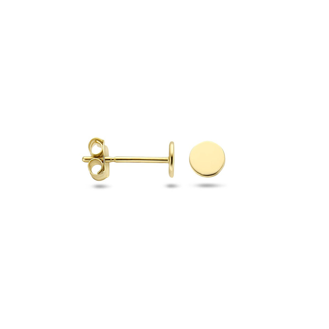 ear studs round 14K yellow gold