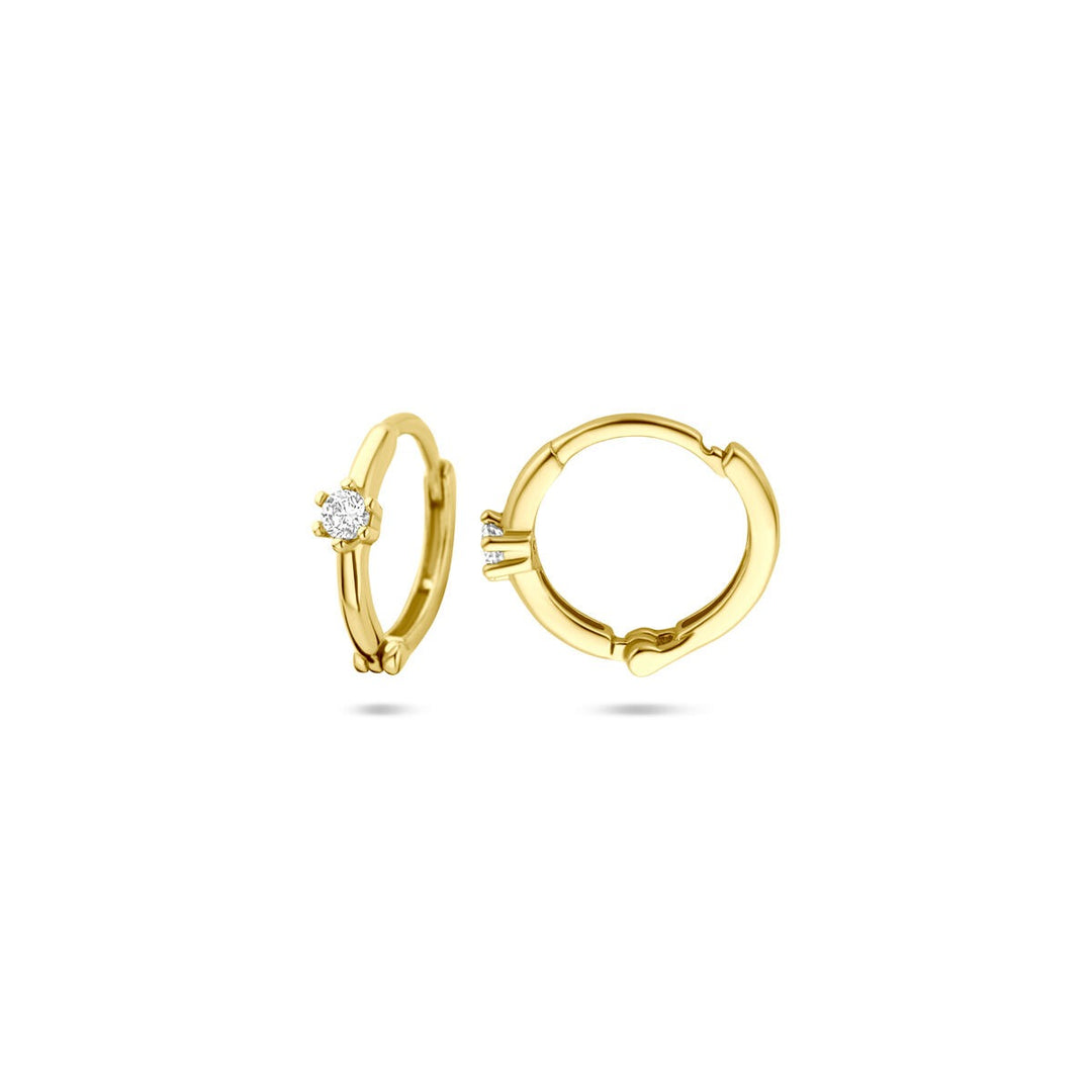 14k gouden klapoorringen met zirkonia – 10,5 mm