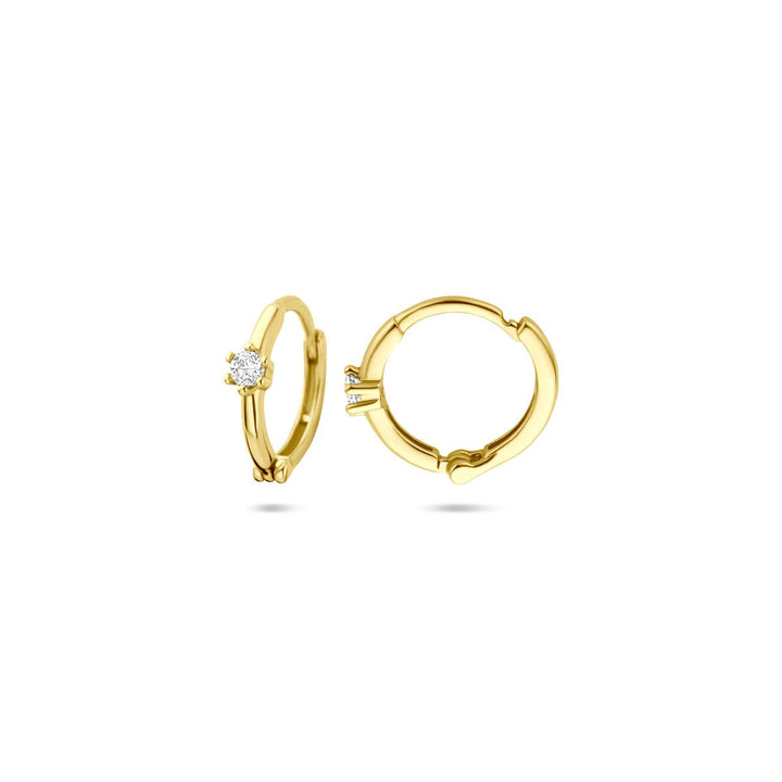 14k gouden klapoorringen met zirkonia – 10,5 mm