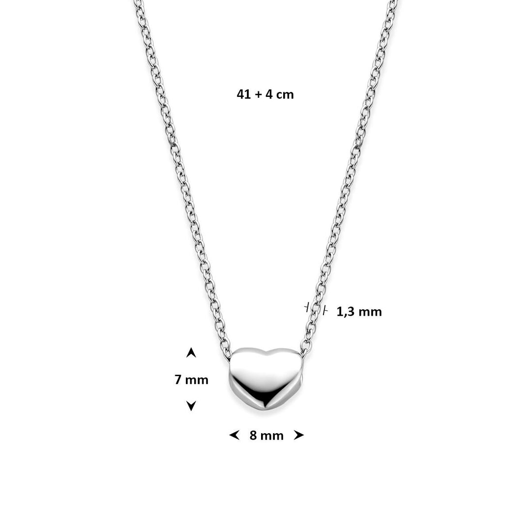Gerhodineerd 925 zilveren collier met hartje