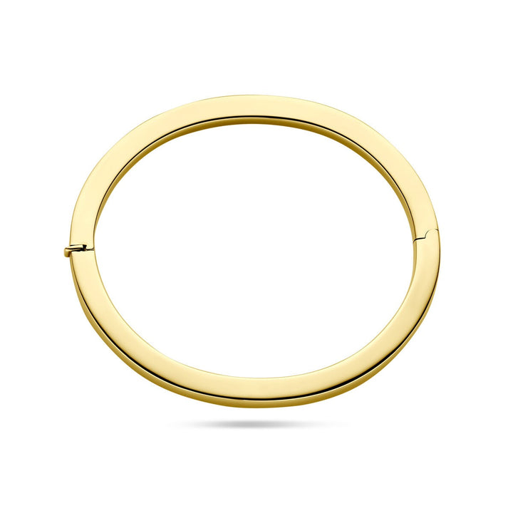 14k geelgouden bangle – 5 mm breed, met scharniersluiting