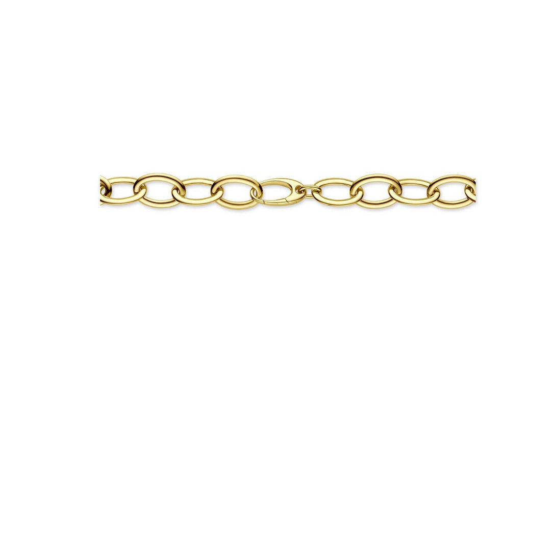 14k Geelgouden collier met draadschakels – 13 mm breed