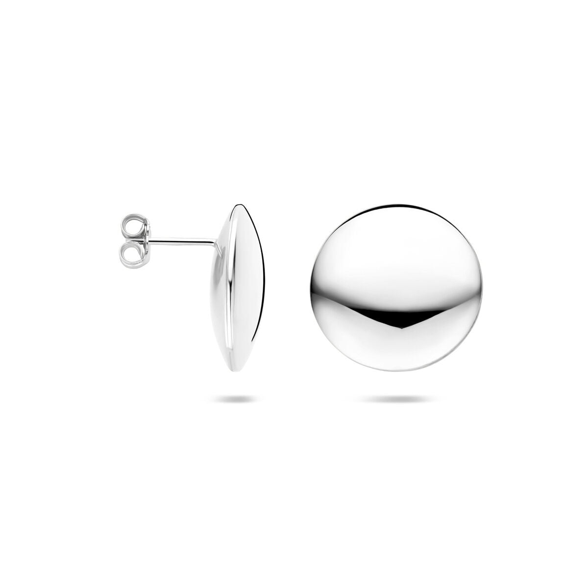 Zilveren oorknoppen rond – gerhodineerd 925 zilver