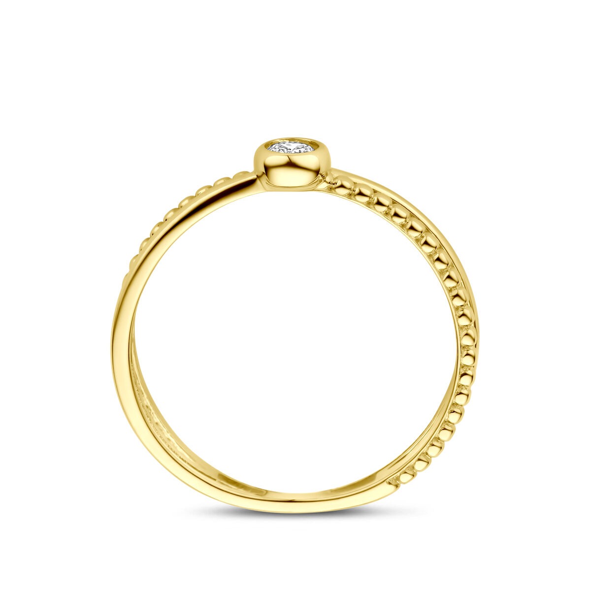 9k Geelgouden ring met zirkonia