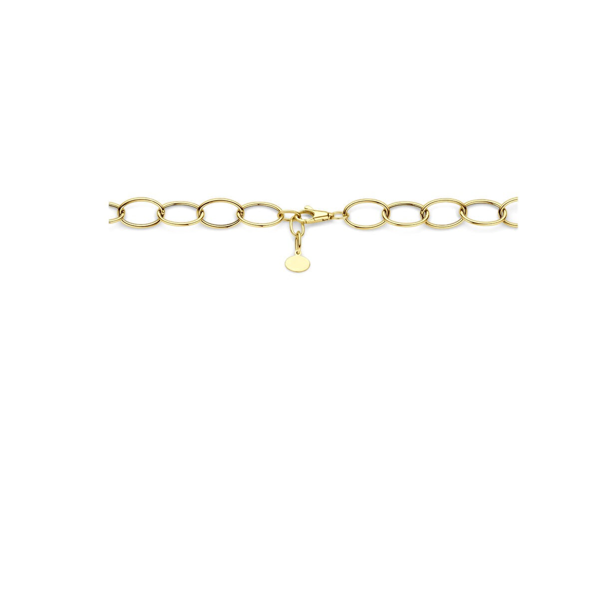 14k Geelgouden dames collier met brede draadschakels – 45 cm