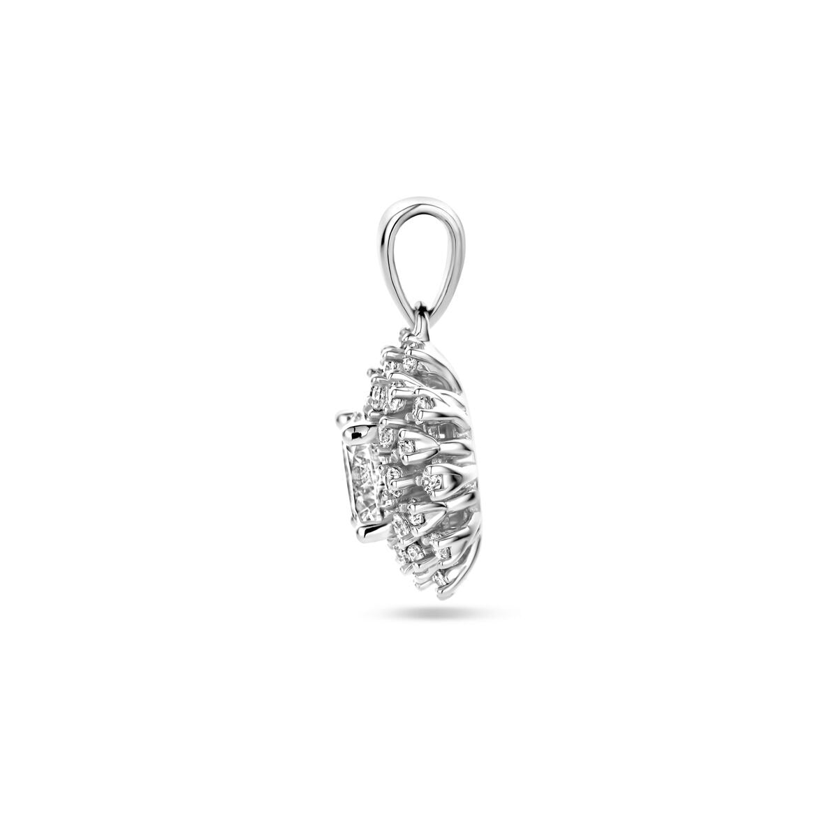 pendant zirconia silver rhodium plated