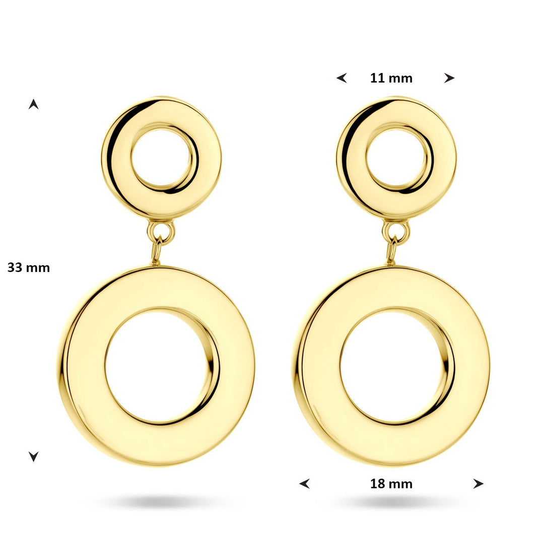 Gouden oorhangers 14k 33 mm